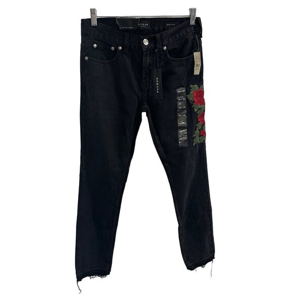 PacSun Embroidered Black Jeans - Size 28x30 - NWT‎ - Picture 1 of 14